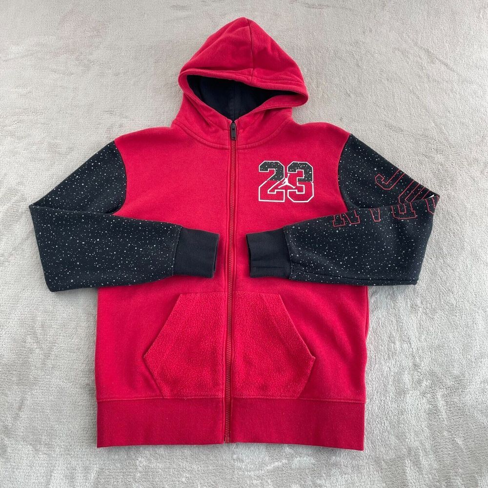 Nike Air Jordan Hoodie Youth Large (12-13 yrs) Red Full Sleeve Spell‎ Out Logo